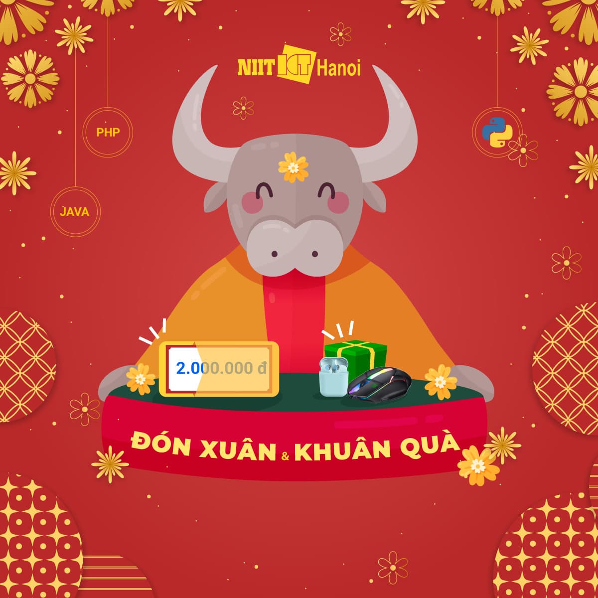 Đón xuân khuân quà - Tặng 2 triệu đồng kèm quà tặng hấp dẫn khi đăng ký học trong tháng 1/2021