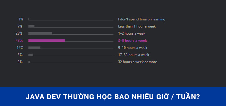 Số giờ Lập trình viên Java dành để học tập mỗi tuần
