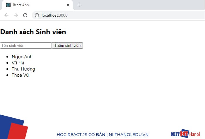 Dự án React: Danh sách Sinh viên (2)