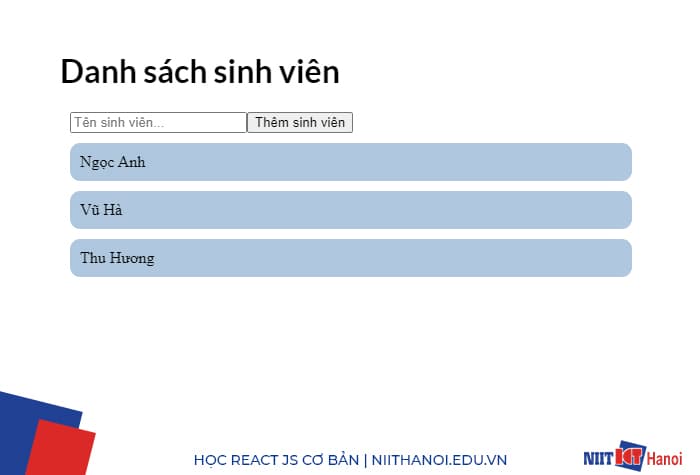 Giới thiệu dự án React: Danh sách Sinh viên