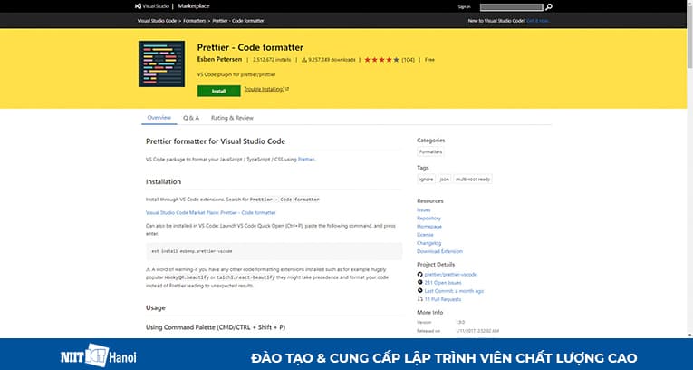 Extension hữu ích trên VS Code dành cho lập trình Javascript - Prettier