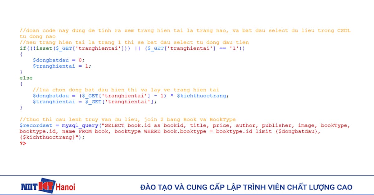 Lấy ra dòng bắt đầu và trang hiện tại