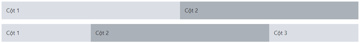 Minh họa cách chia cột với kích thước auto