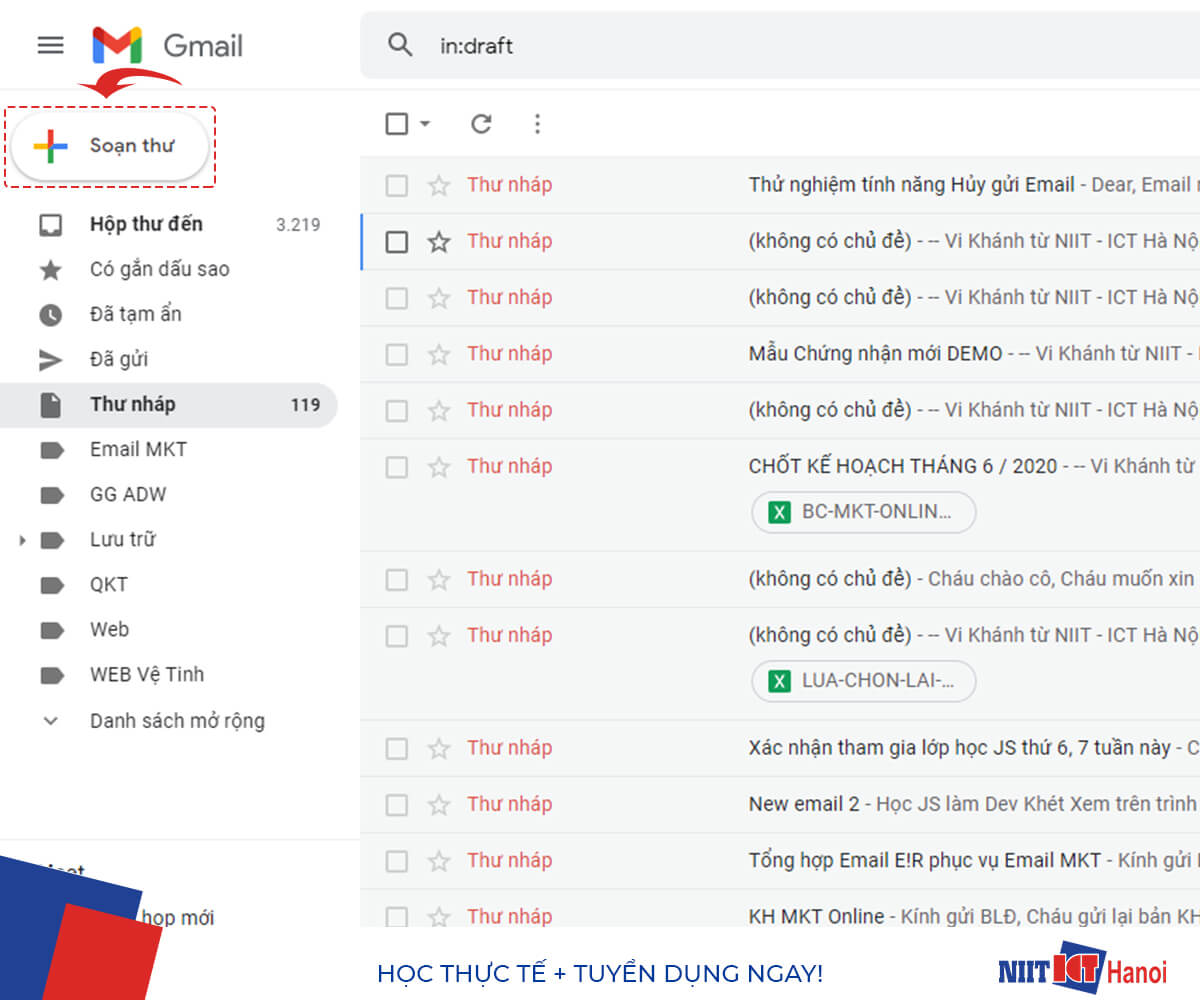 Thử nghiệm tính năng Hủy gửi Email (Bước 1)