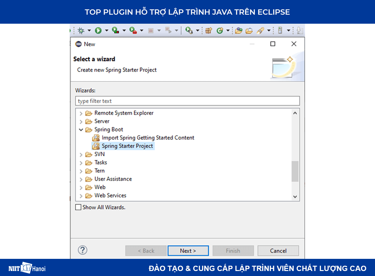 Plugin hỗ trợ lập trình Java trên Eclipse: Tạo Project sử dụng Spring Tool