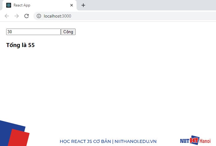 Ví dụ xử lý Form trong React JS