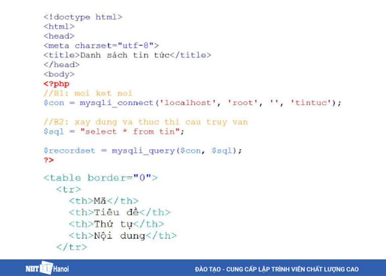 Viết mã liệt kê dữ liệu 1