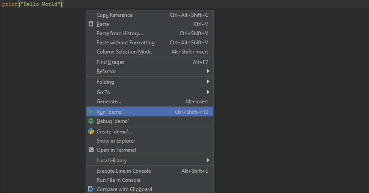 Chạy biên dịch chương trình Python trên Pycharm