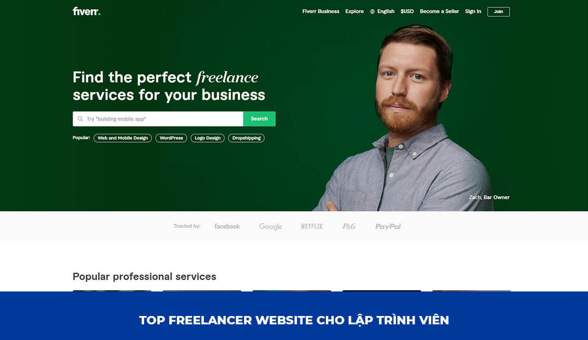 Freelancer Website cho Lập trình viên: Fiverr.com