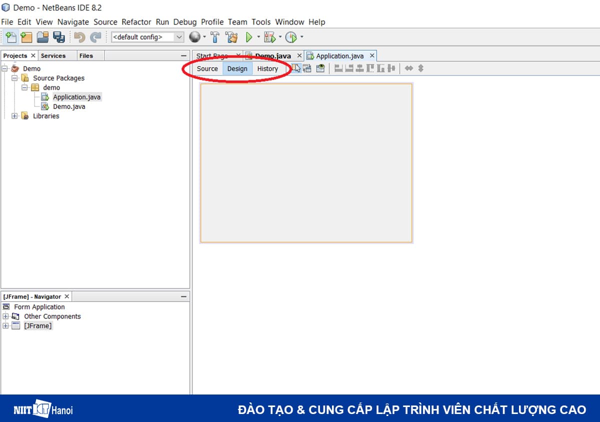 Hướng dẫn tạo Jframe Form trong Java Swing (Bước 2)