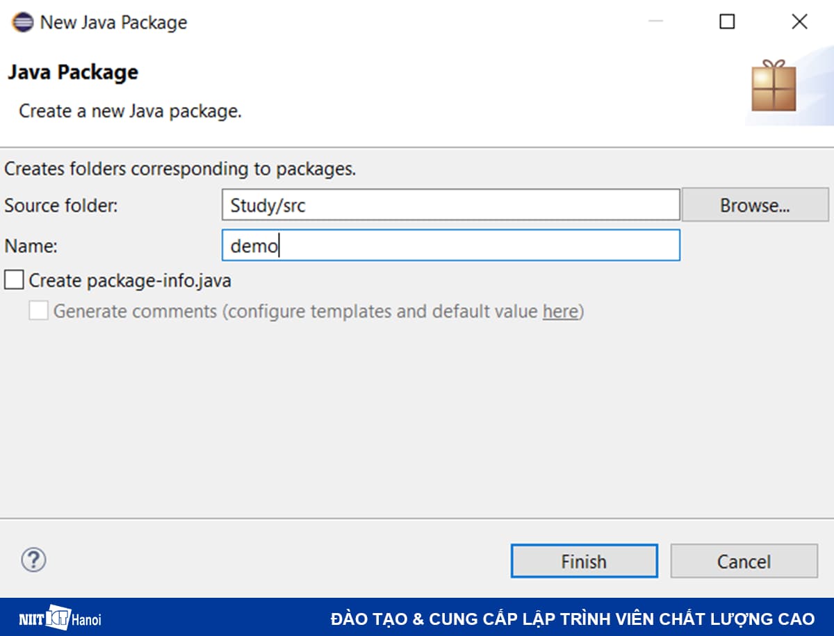Cách tạo Package trong Java (Bước 2)