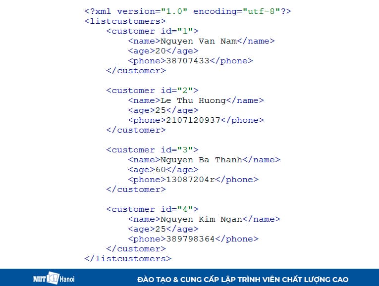 Tạo tài liệu XML