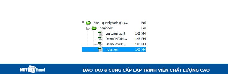 File XML được tạo trong thư mục