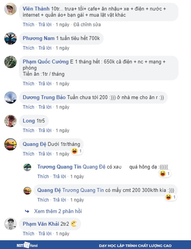 Khảo sát chi phí sinh hoạt khi đi học đại học - 5