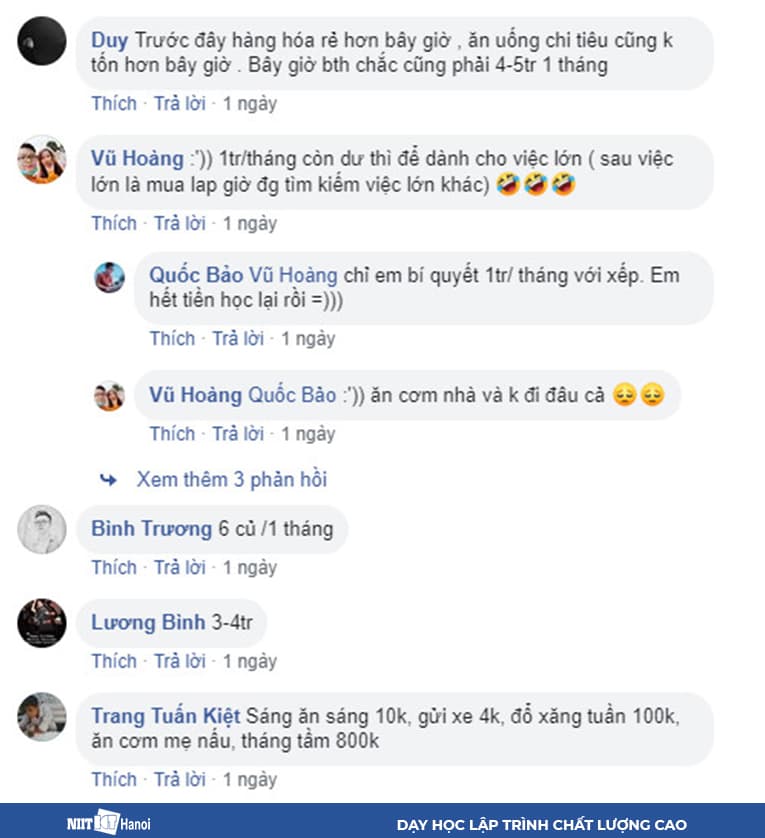 Khảo sát chi phí sinh hoạt khi đi học đại học - 7