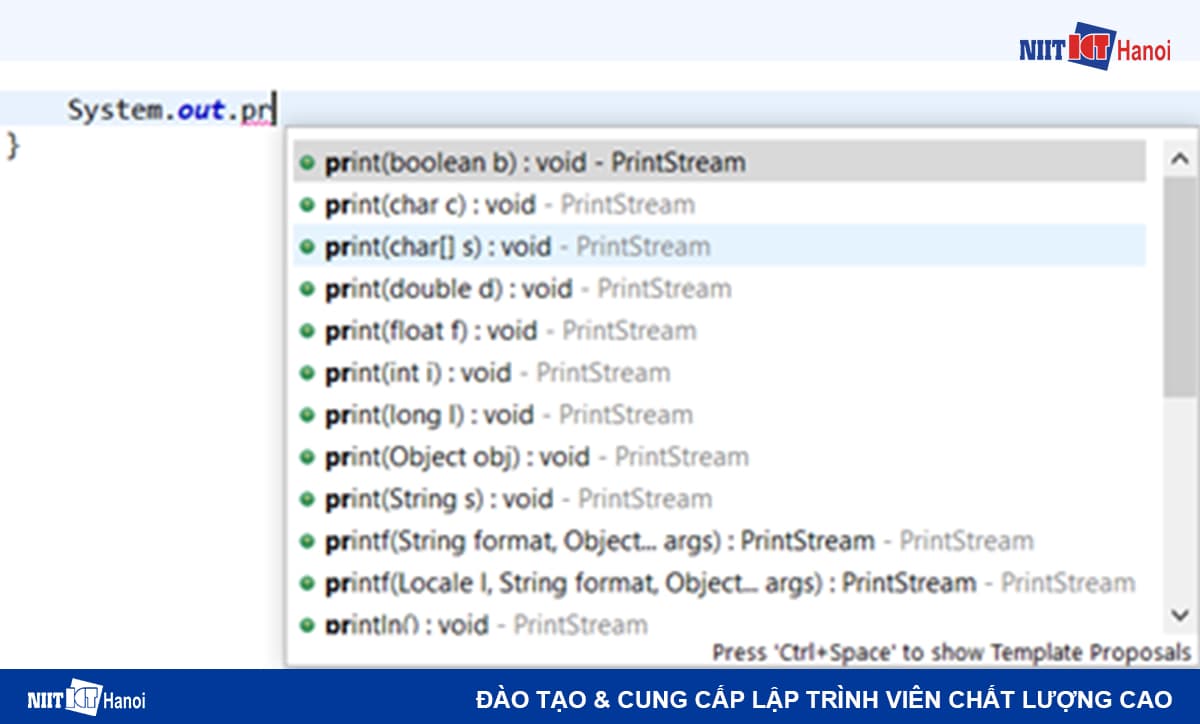Tính năng nhắc lệnh của Eclipse