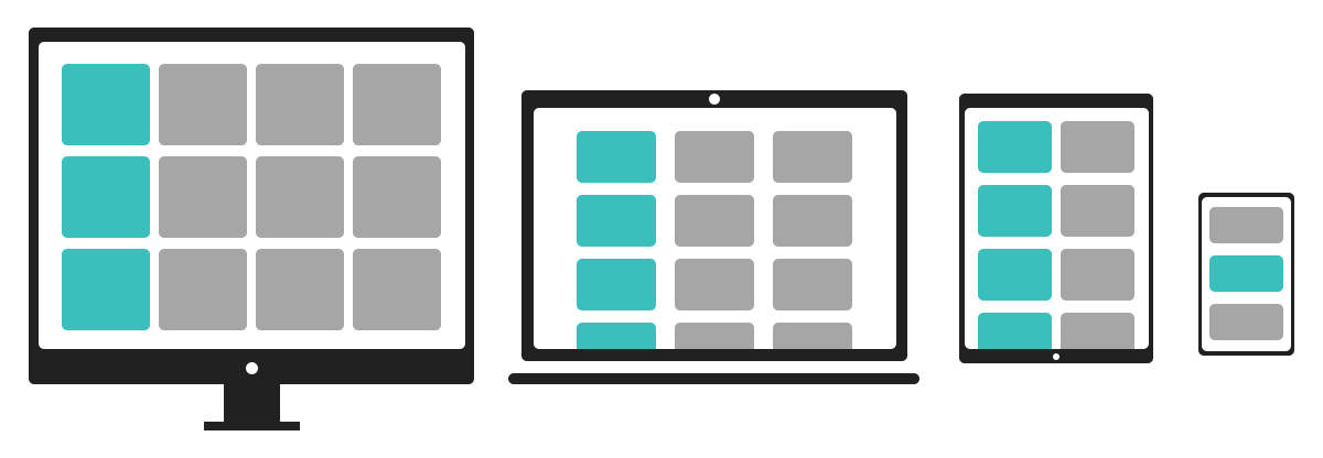 Minh họa cách tạo bố cục nhiều cột trên nhiều loại màn hình với bootstrap