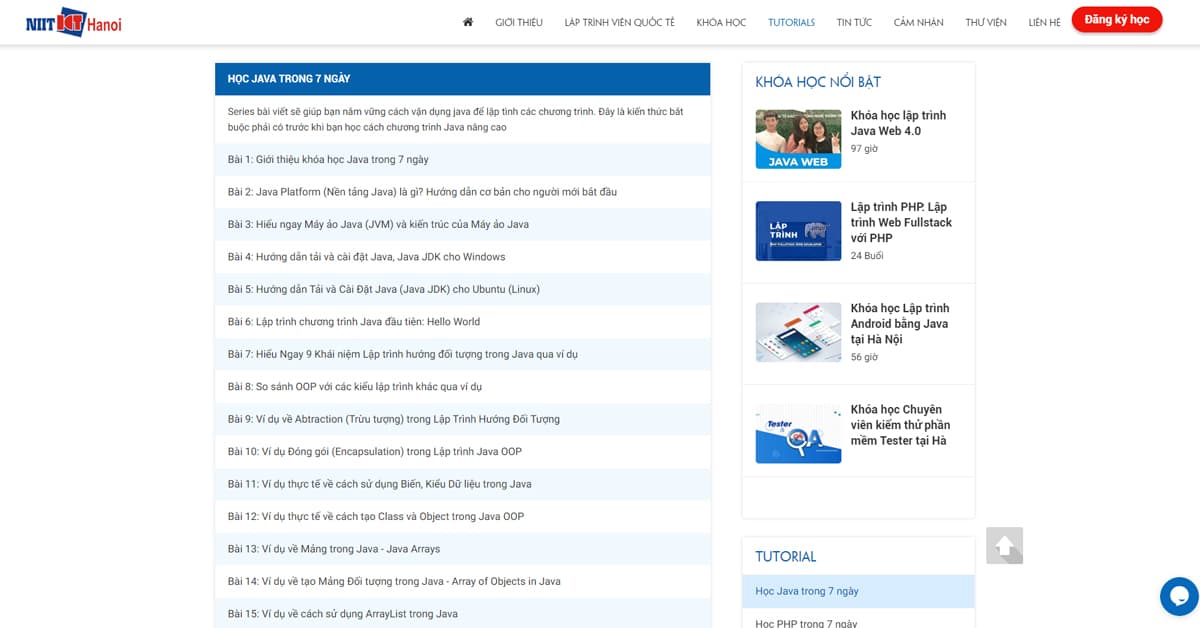 Hướng dẫn Tự học Học Lập trình Java trong 7 Ngày