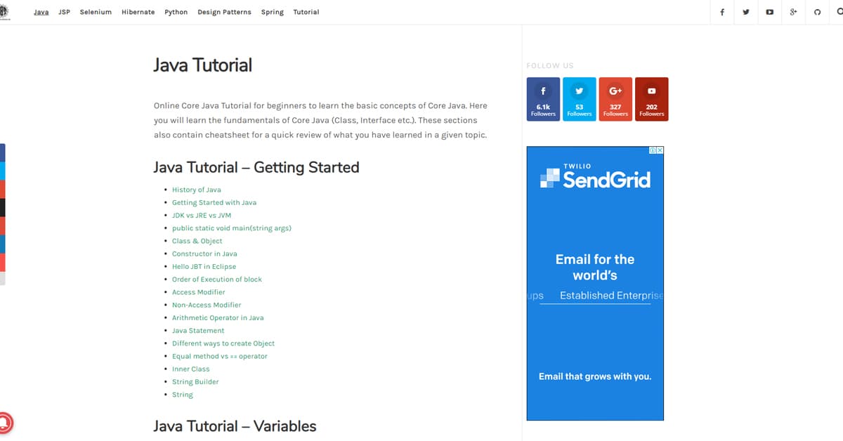 Hướng dẫn Tự học Học Lập trình Java trên Java Beginners Tutorial