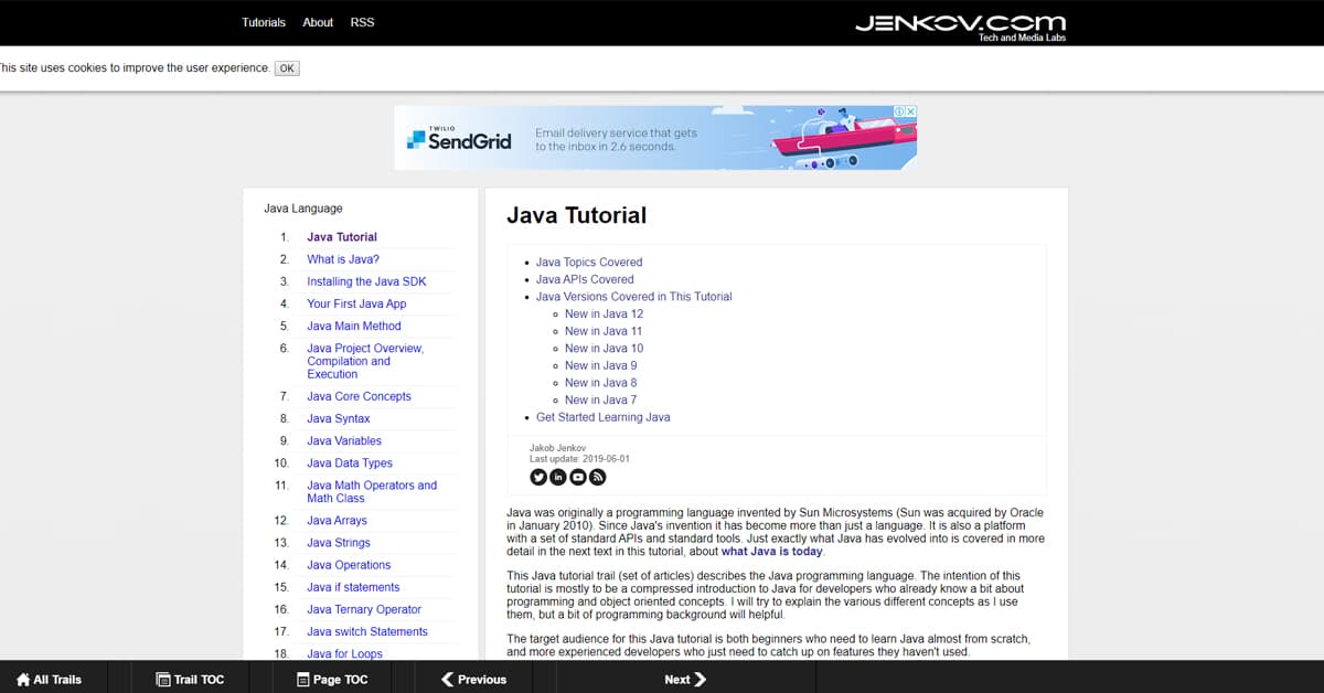 Hướng dẫn Tự học Học Lập trình Java trên Jenkov