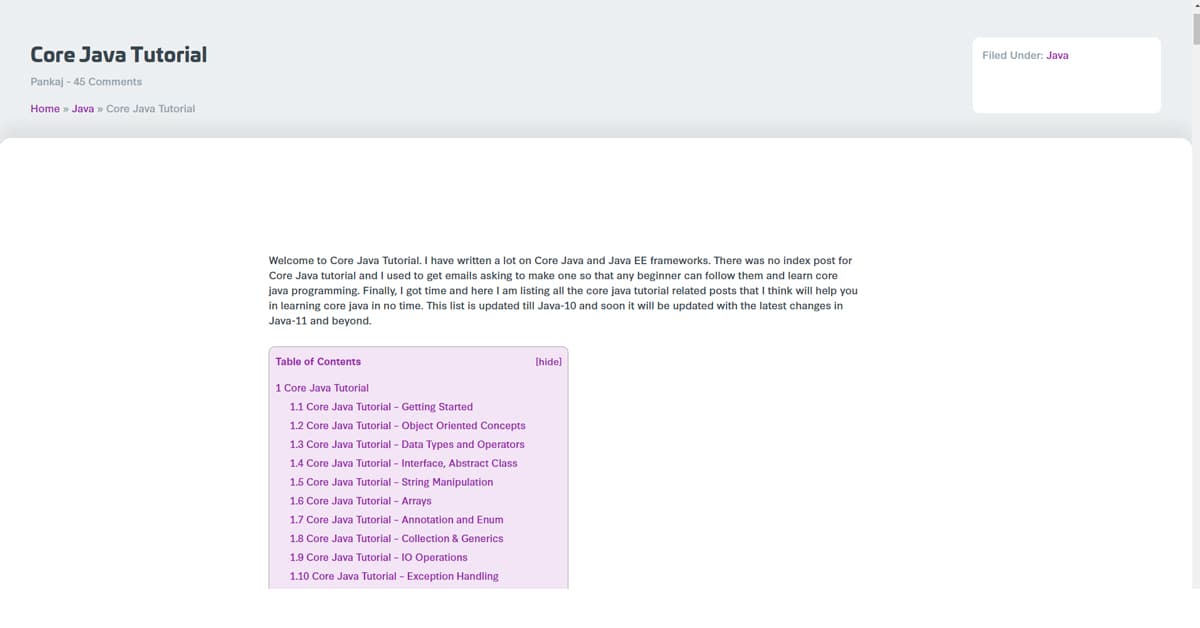 Hướng dẫn Tự học Học Lập trình Java trên JournalDev