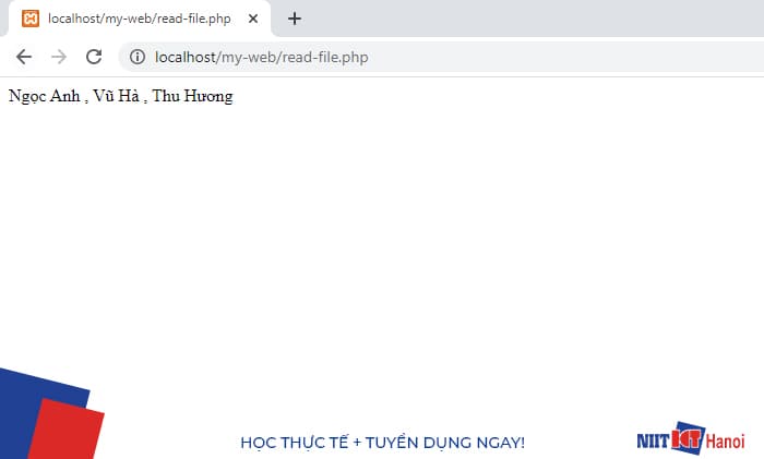 Ví dụ đọc file trong PHP (2)