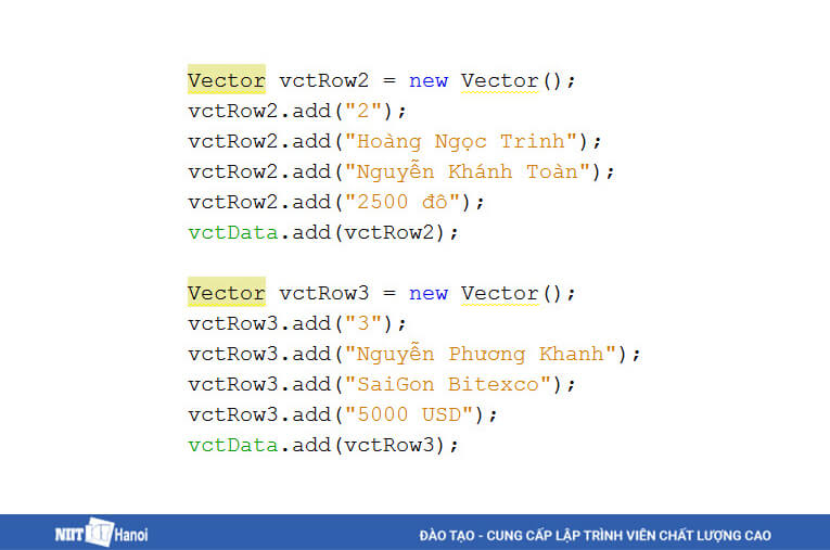 Viết mã đổ dữ liệu lên bảng - 3