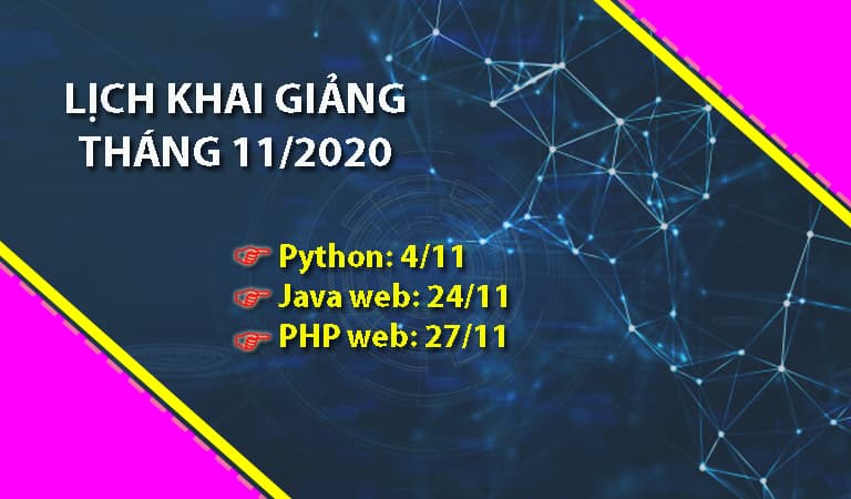 Lịch khai giảng tháng 11/2020