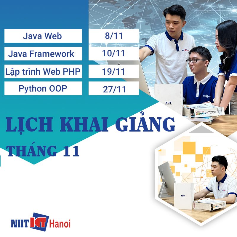 ICT Hà Nội khai giảng Online các khóa Java 23, Java Framework 04 Tháng 11