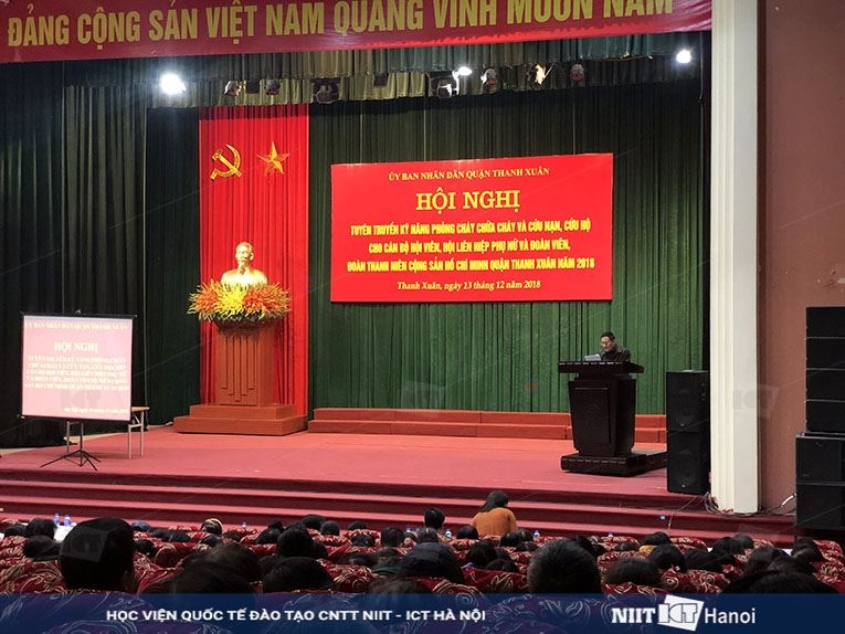 [NIIT-ICT Hà Nội] Tham gia buổi tập huấn PCCC Quận Thanh Xuân