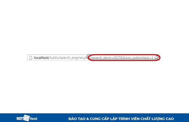 Thông tin được GET hiển thị trên URL