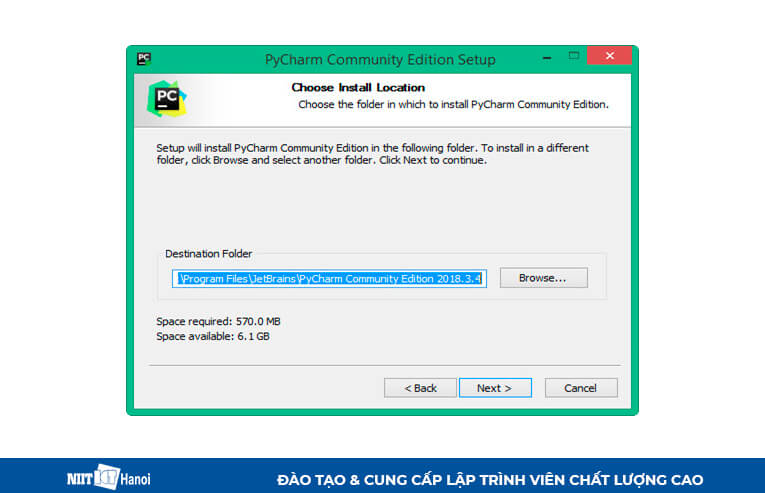 Chọn đường dẫn lưu PyCharm 
