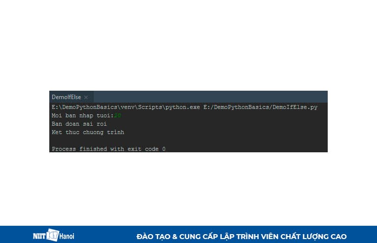 Cấu trúc IF...ELSE sẽ thực thi khối ELSE nếu điều kiện kiểm tra bị sai