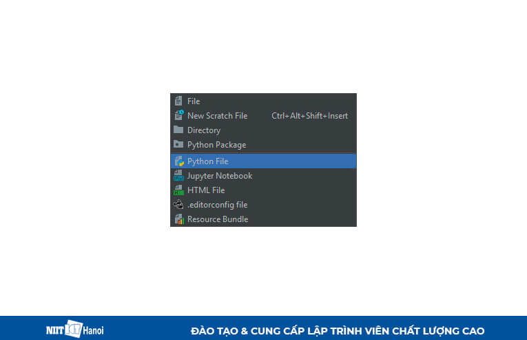 Tạo File Python trên PyCharm