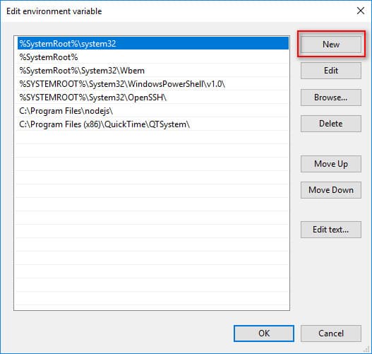 Hướng dẫn cài đặt đường dẫn Path trong System variable: Bước 2