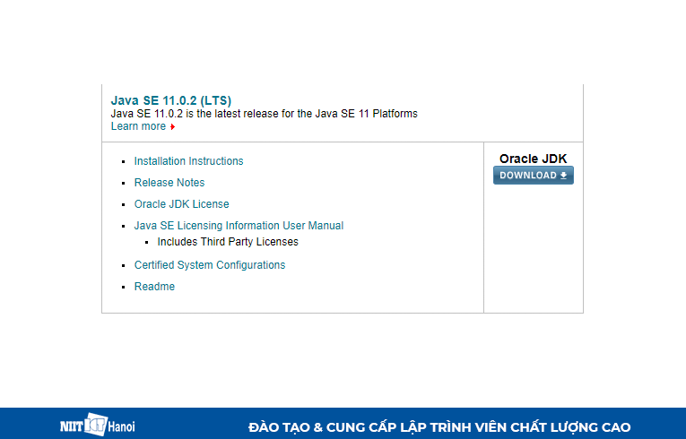 Tải xuống Phiên bản Java JDK được hỗ trợ dài hạn mới nhất Java SE 11.0.2 (LTS)