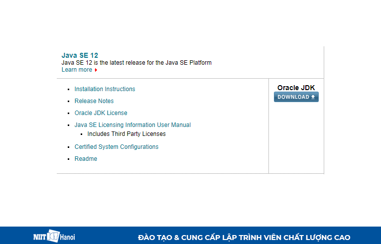 Tải xuống Phiên bản Java JDK mới nhất Java SE 12