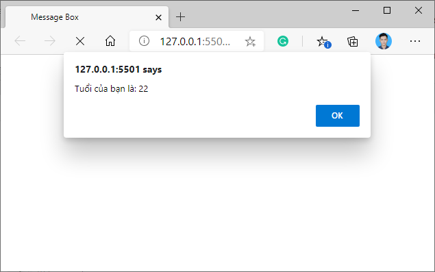 Ví dụ sử dụng prompt trong JavaScript (2)