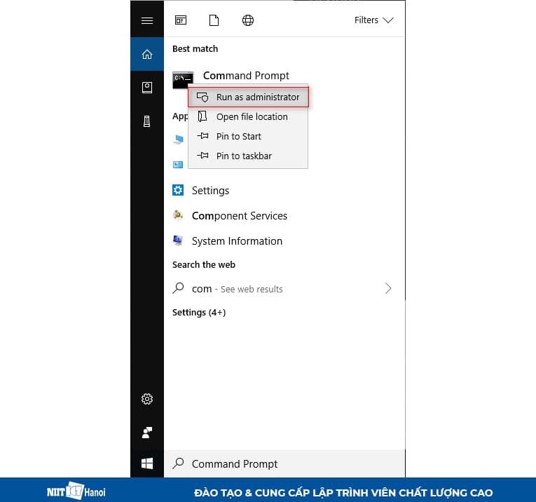Mở Command Prompt trên Windows
