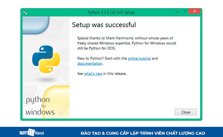 Cài đặt Python thành công