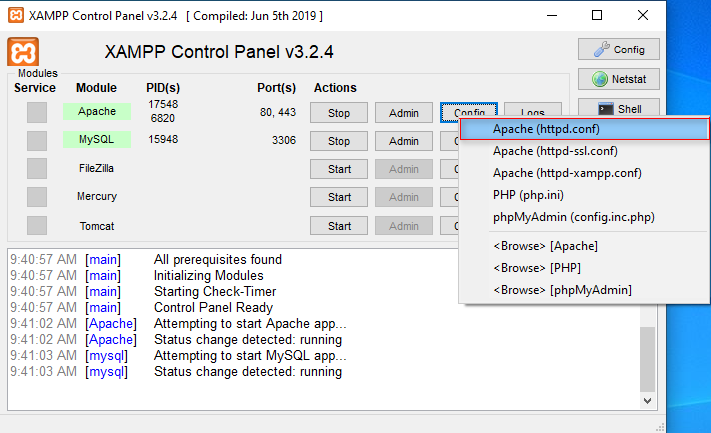 Thay đổi port trong Xampp (1)