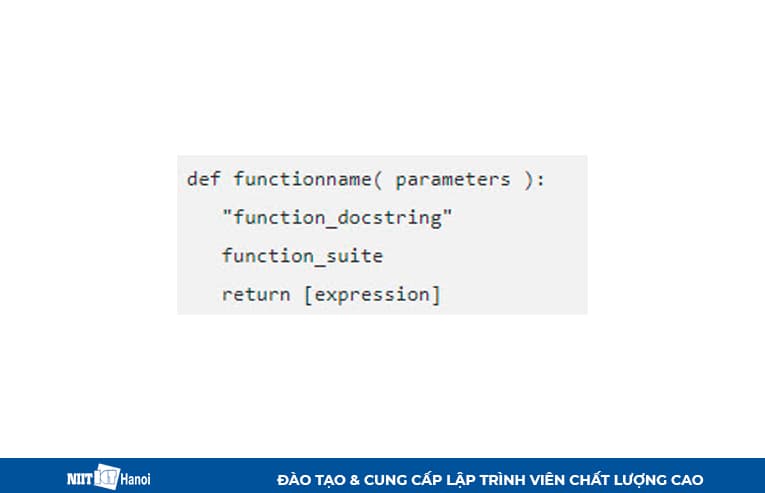 Cú pháp (Syntax) định nghĩa hàm trong Python