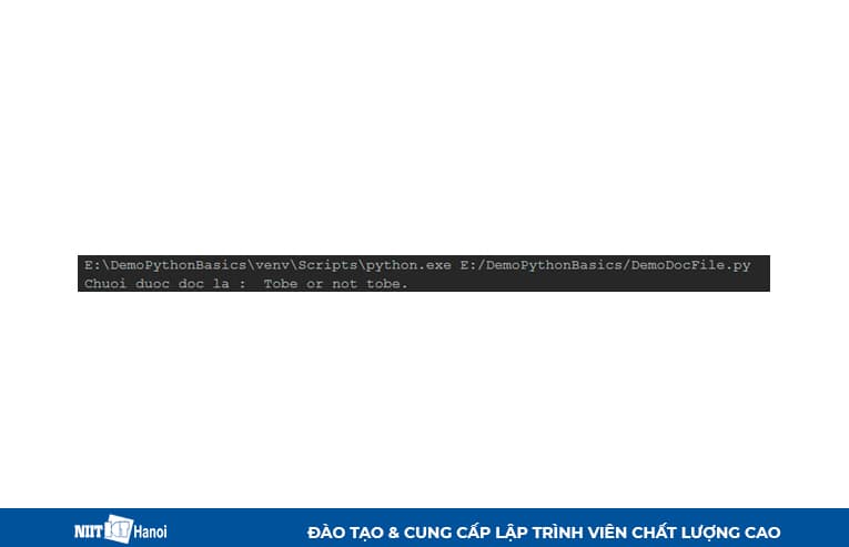 Kết quả của chương trình đọc file trong Python