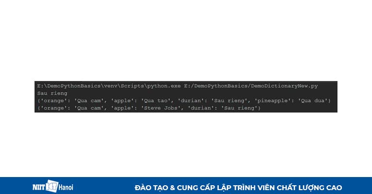 Cập nhật, Sửa, Xóa các thành phần trong Python