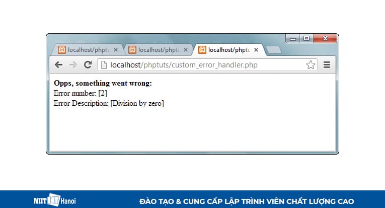 Sử dụng custom error handlers để xử lý lỗi trong chương trình PHP