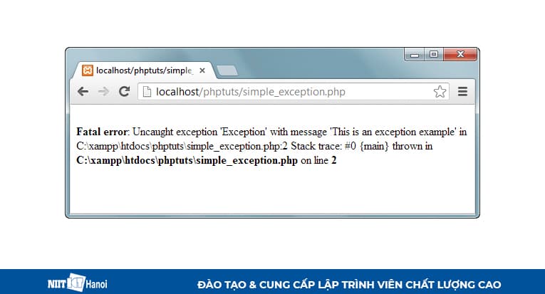 Sử dụng throw keyword để ném ra một ngoại lệ
