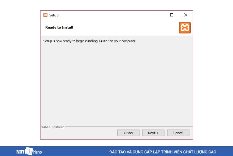 Sẵn sàng chạy cài đặt XAMPP