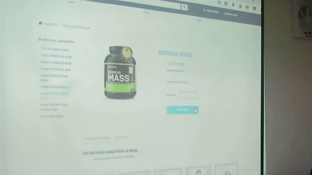 Web bán đồ dinh dưỡng  - Sản phẩm khóa Lập trình PHP Doanh nghiệp